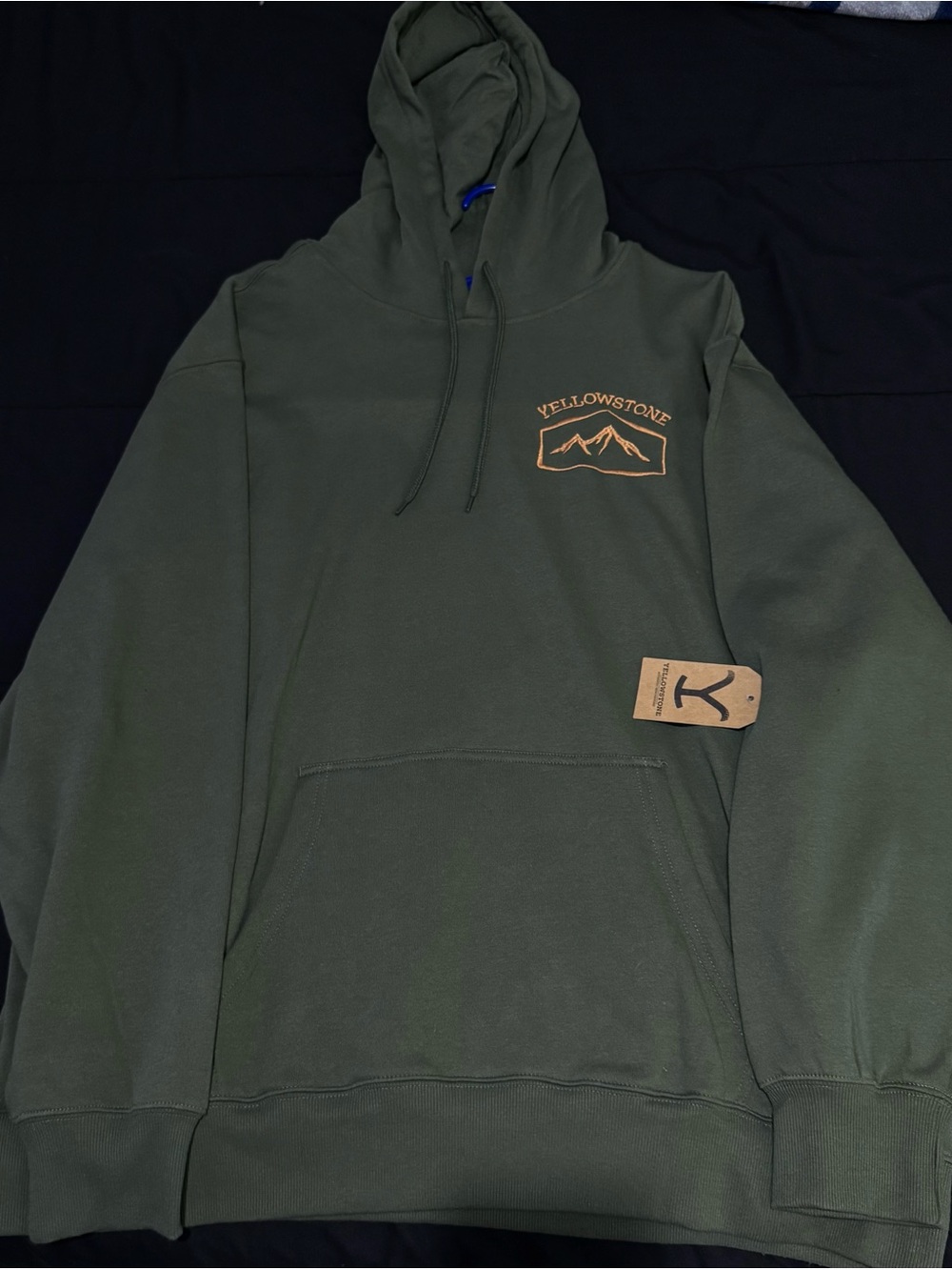 *NWT* Yellowstone Olive Green Pullover Hoodie with Mountain Logo